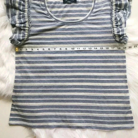 Ivanka Trump Blue and White Striped Ruffle Sleeve - Picture 5 of 8